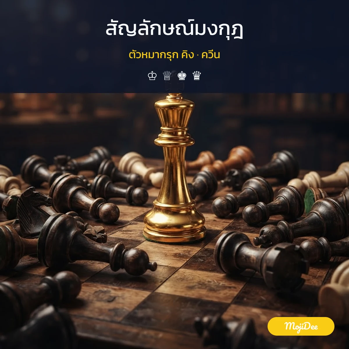 สัญลักษณ์มงกุฎ ตัวหมากรุก คิง · ควีน จาก MojiDee