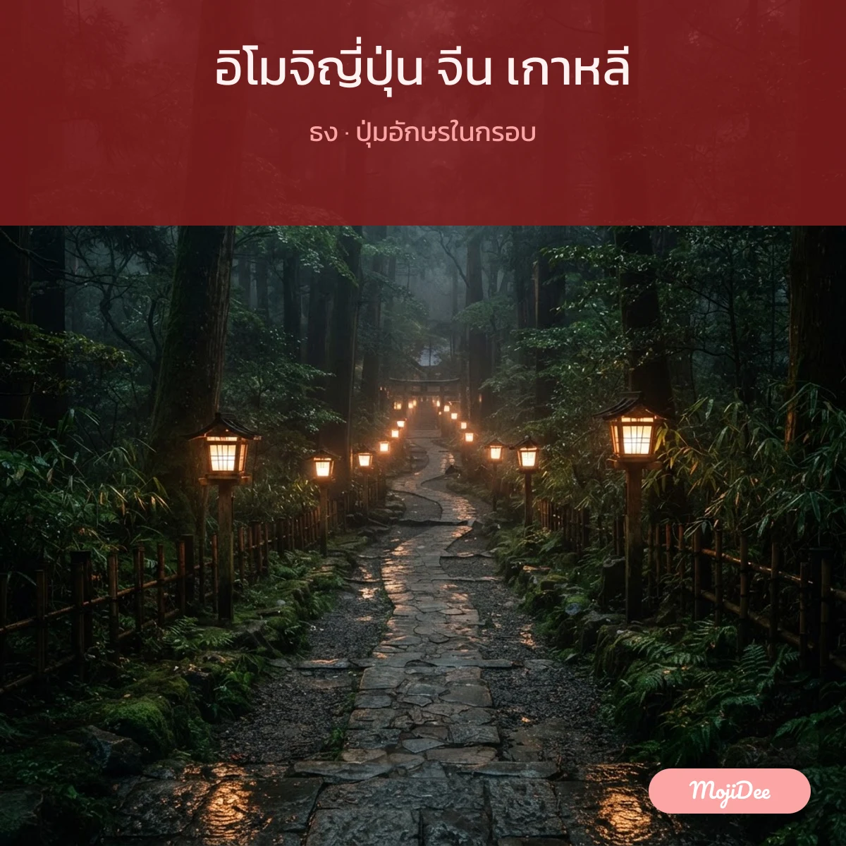อิโมจิญี่ปุ่น จีน เกาหลี ธง · ปุ่มอักษรในกรอบ จาก MojiDee